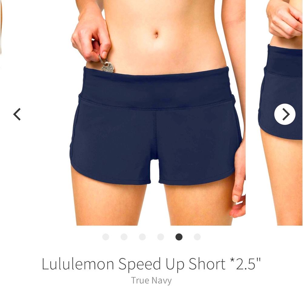NWT Lululemon Speed Up Shorts True Navy Lined Size 12 2.5”